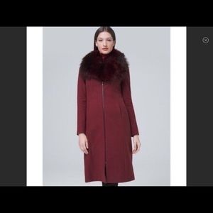 WHBM Garnet Faux Fur Coat